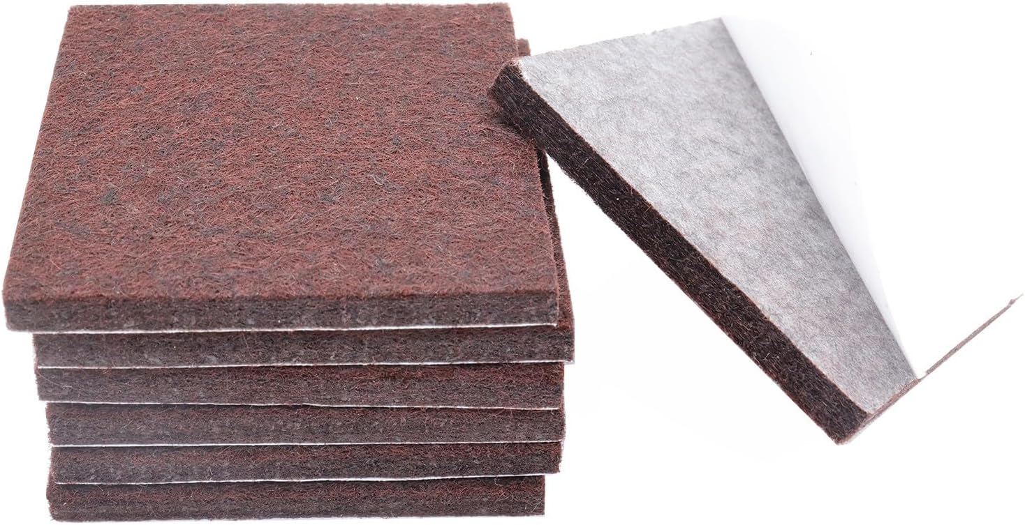6-Piece 4×4 Inch Cuttable Square Felt Furniture Pads