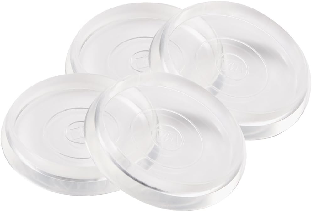 4-Pack 1.375-Inch Reusable Clear Round Furniture Caster Cups